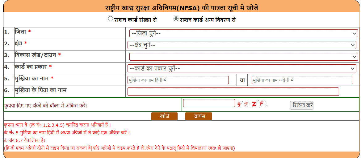 UP Ration Card List | fcs.up.gov.in राशन कार्ड सूची